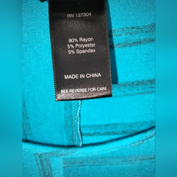 Ali Miles (Size M) Multicolored Scoop Neck LS Hem Slip Pocket Stretch Tunic Top - Picture 5 of 7